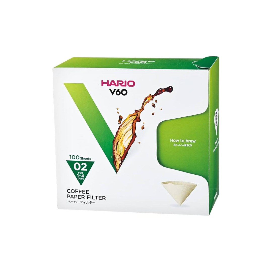 HARIO PAPER FILTERS V60-02 WHITE 100pcs